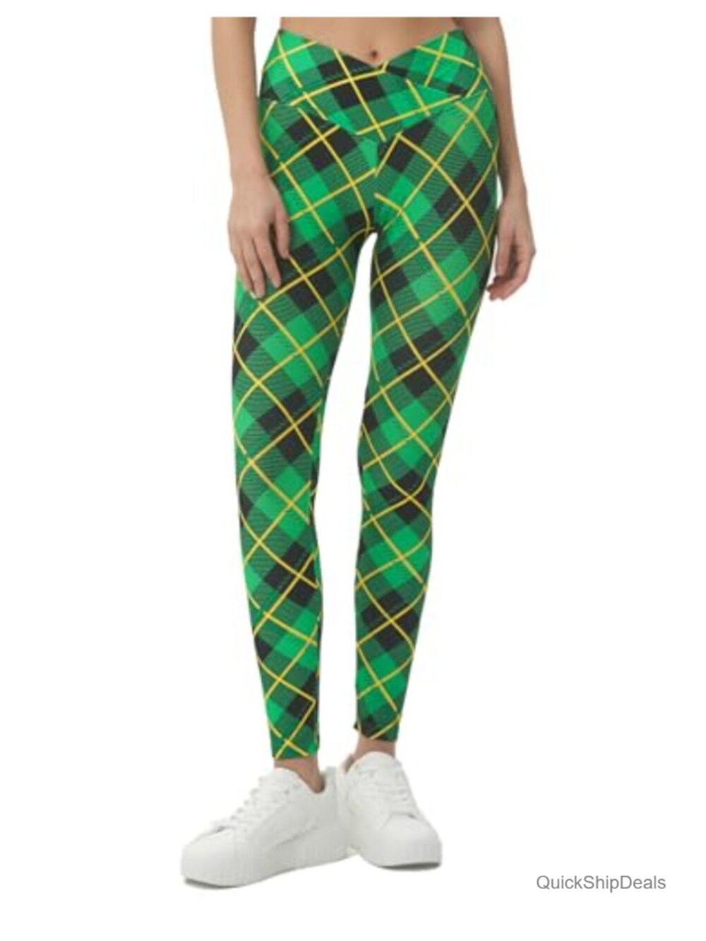Crossover High Waisted Leggings Buttery Soft Stretch Holiday Party